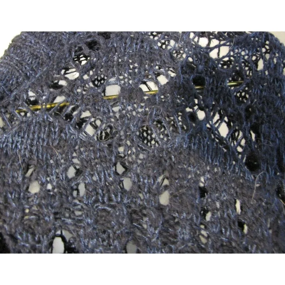 Justice Girl's 12/14 L Navy Blue Loose Knit Sweater Poncho